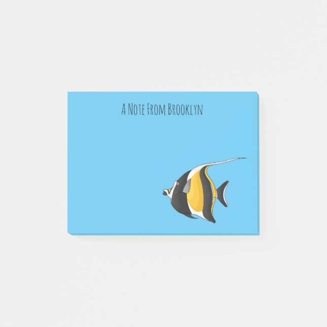 Notas Post-it® Ilustracion de personalizado de peces moro (Anverso)