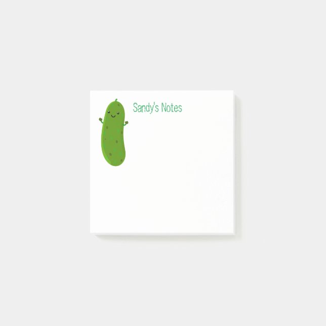 Notas Post-it® Ilustracion de personalizado de pepinillo verde li (Anverso)