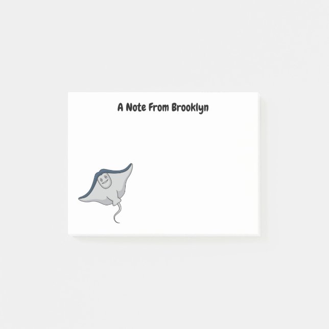 Notas Post-it® Ilustracion de personalizado de pescado de Stingra (Anverso)