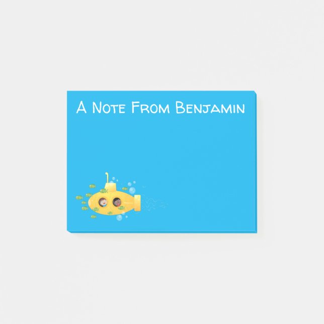 Notas Post-it® Ilustracion de personalizado de pescado submarino  (Anverso)