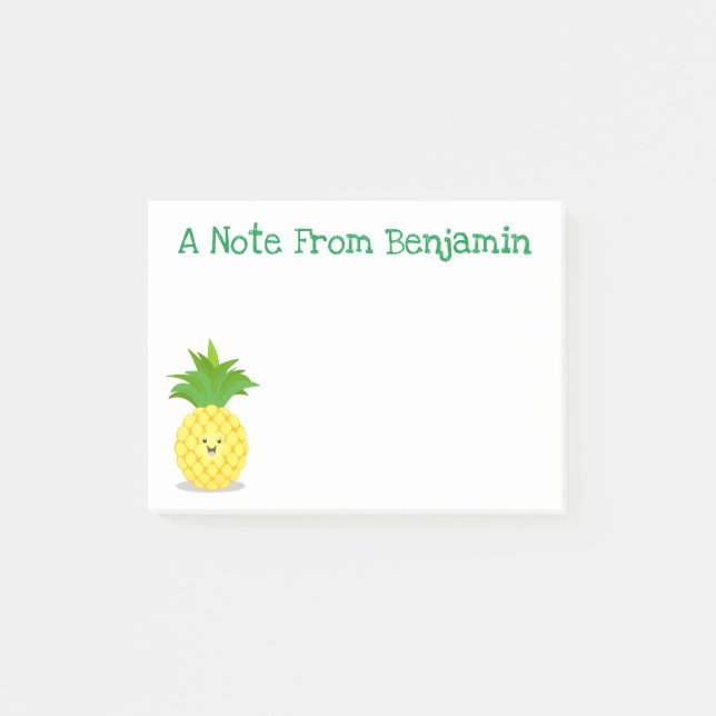 Notas Post-it® Ilustracion de personalizado de piña cuta (Anverso)
