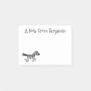 Notas Post-it® Ilustracion de personalizado de zebra graciosa