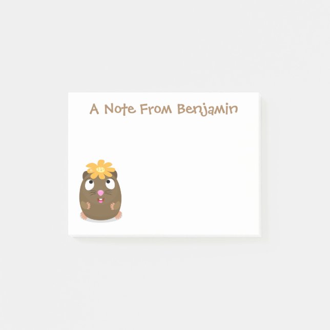 Notas Post-it® Ilustracion de personalizado feliz de conejillo de (Anverso)