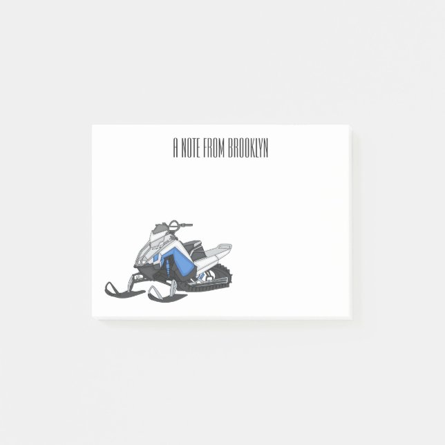 Notas Post-it® Ilustracion de personalizado para motos de nieve (Anverso)