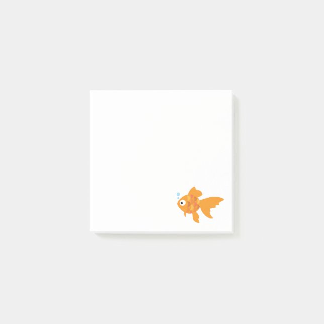 Notas Post-it® Ilustracion de pescado de oro (Anverso)