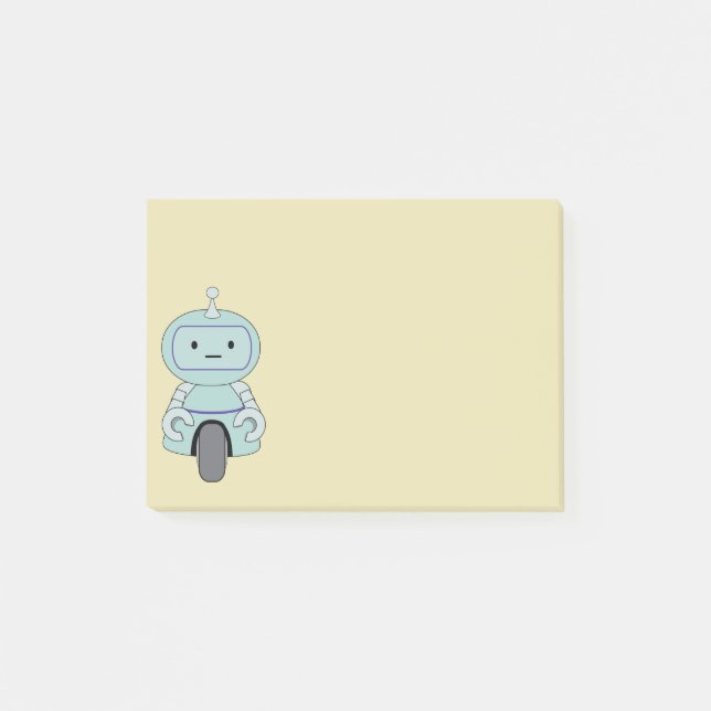 Notas Post-it® Ilustracion de robots retro (Anverso)