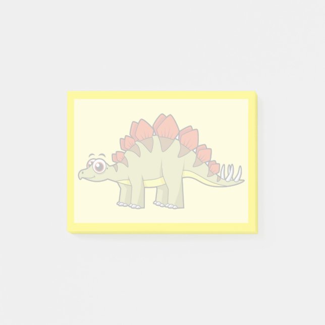 Notas Post-it® Ilustracion De Un Dinosaurio Estegosaurio. (Anverso)