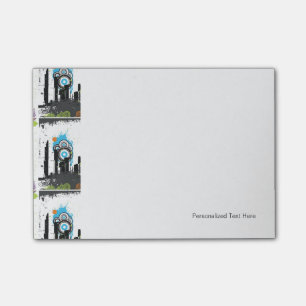 Notas Post-it® Ilustracion de un paisaje urbano agrio
