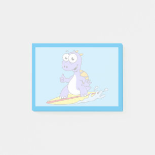 Notas Post-it® Ilustracion De Un Spinosaurus De Surf.