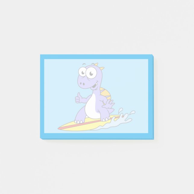 Notas Post-it® Ilustracion De Un Spinosaurus De Surf. (Anverso)