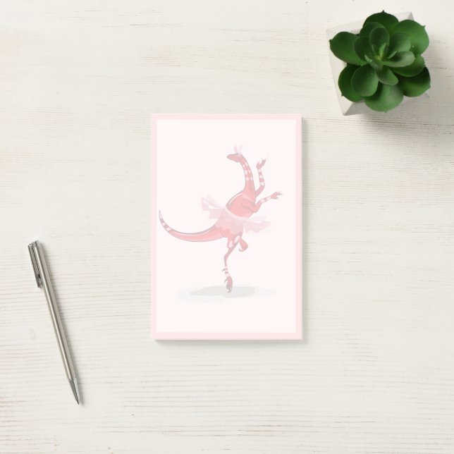 Notas Post-it® Ilustracion De Una Ballerina Bailando Raptor. (Oficina)