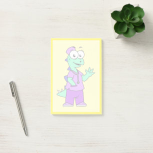 Notas Post-it® Ilustracion De Una Enfermera Estegosauria.