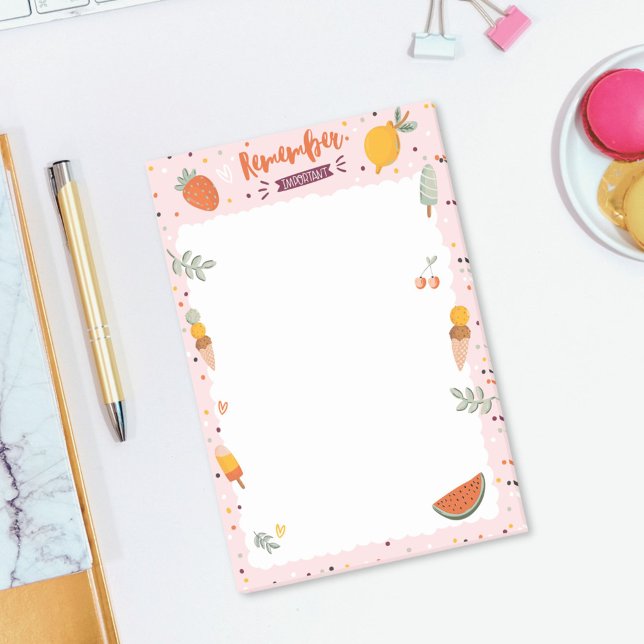 Notas Post-it® Ilustracion de verano dulce fruta fresca crema (In situ)