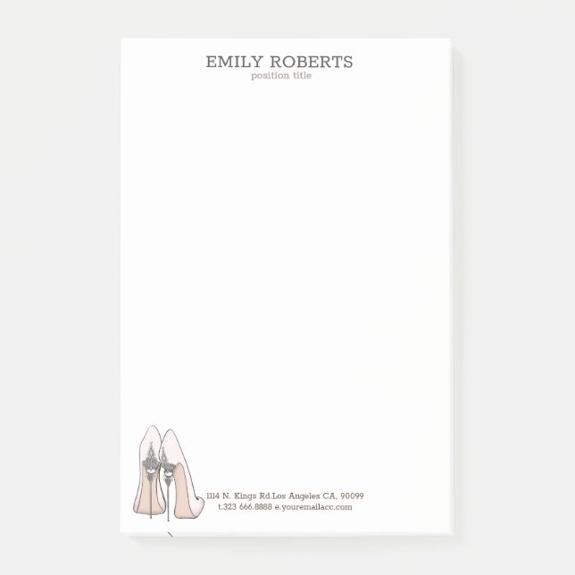 Notas Post-it® Ilustracion de zapatos de Stiletto (Anverso)