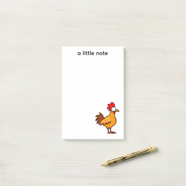 Notas Post-it® Ilustración divertida de pollo de dibujos animados (Escritorio)