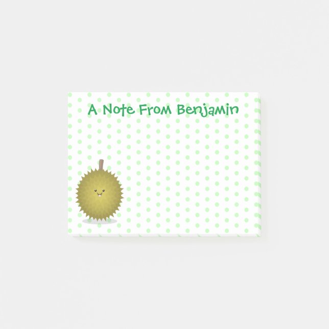 Notas Post-it® Ilustracion feliz personalizado duriano (Anverso)