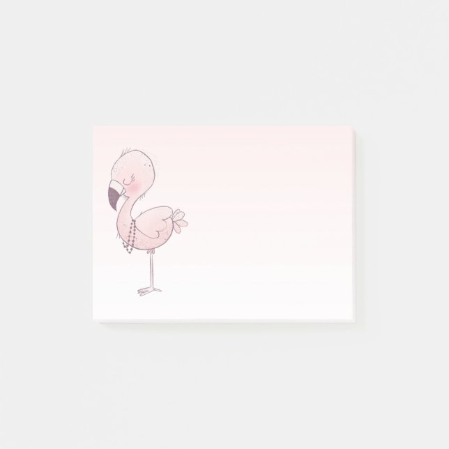 Notas Post-it® Ilustracion Flamingo Rosa (Anverso)