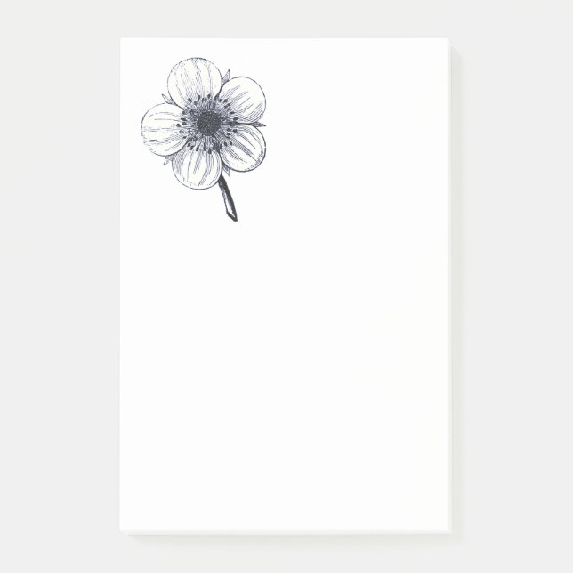 Notas Post-it® Ilustracion floral vintage. (Anverso)