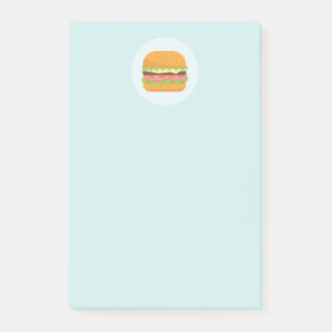 Notas Post-it® Ilustracion Hamburger con tomate y lechuga