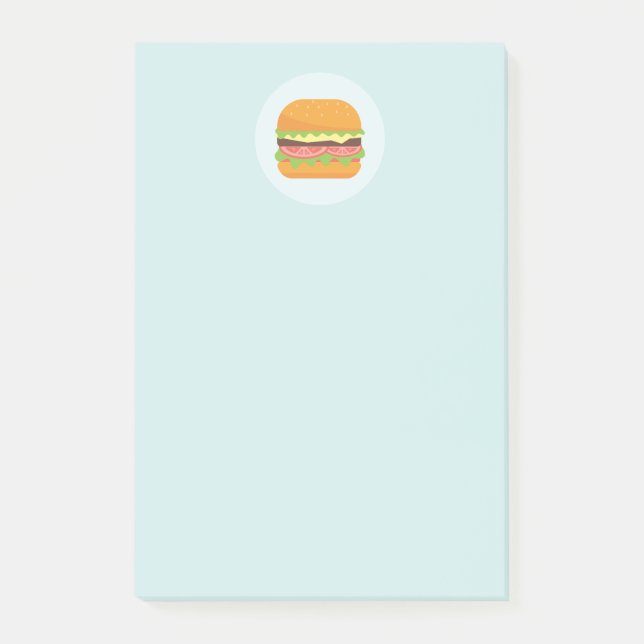 Notas Post-it® Ilustracion Hamburger con tomate y lechuga (Anverso)