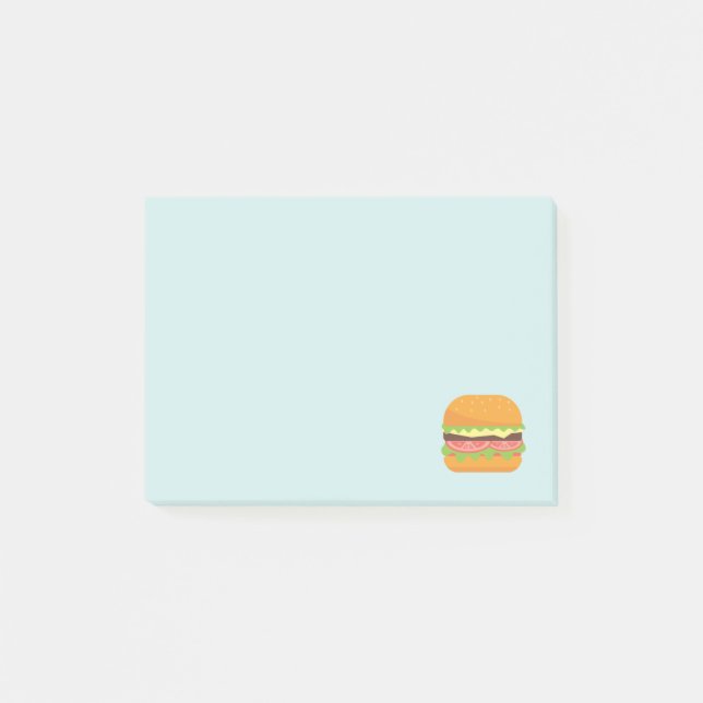 Notas Post-it® Ilustracion Hamburger con tomate y lechuga (Anverso)