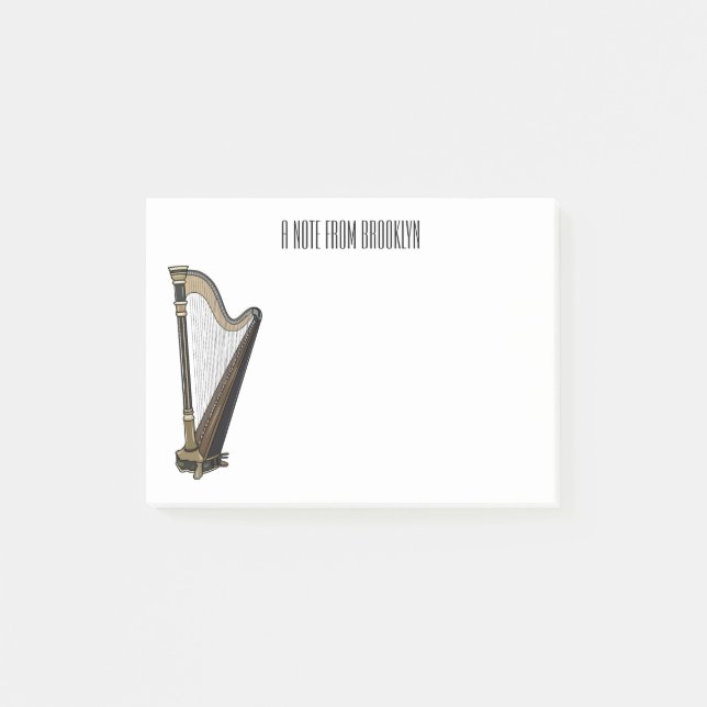 Notas Post-it® Ilustracion Harp personalizado (Anverso)