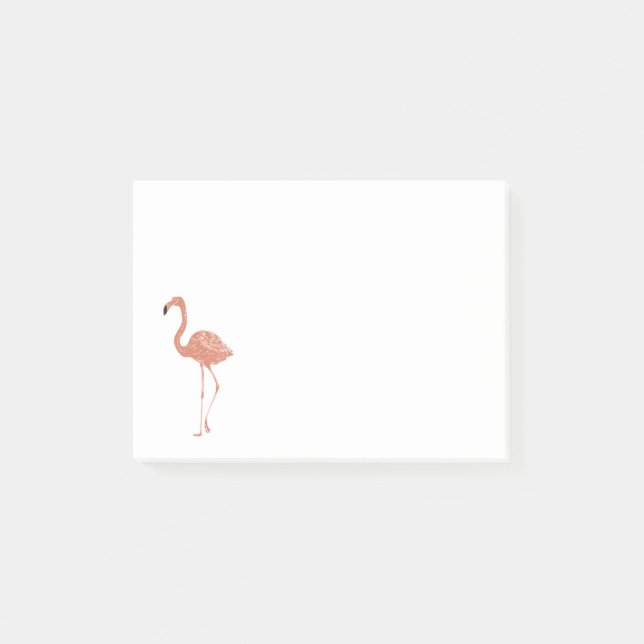 Notas Post-it® Ilustracion lindo rojo flamingo linocut (Anverso)