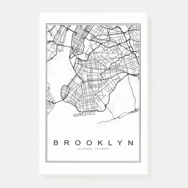 Notas Post-it® Ilustracion Mapa de Brooklyn (Anverso)