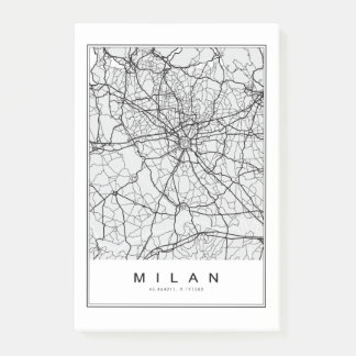 Notas Post-it® Ilustracion Mapa de Milán