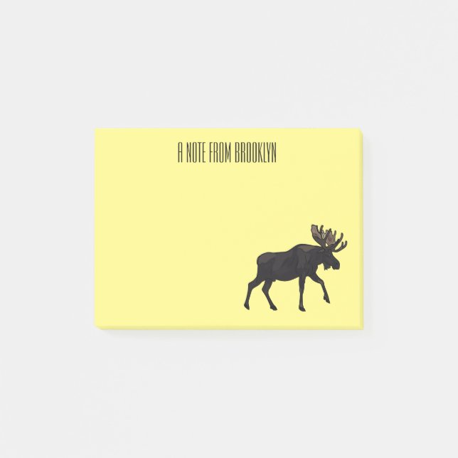 Notas Post-it® Ilustracion Moose personalizado (Anverso)