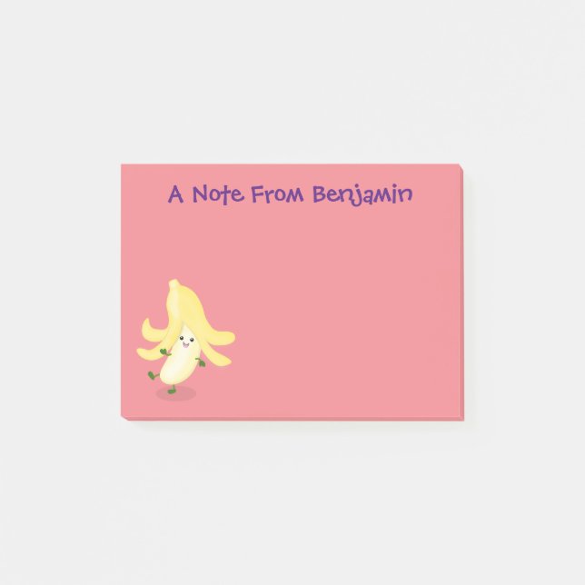 Notas Post-it® Ilustracion personalizado bananero de Cute kawaii (Anverso)