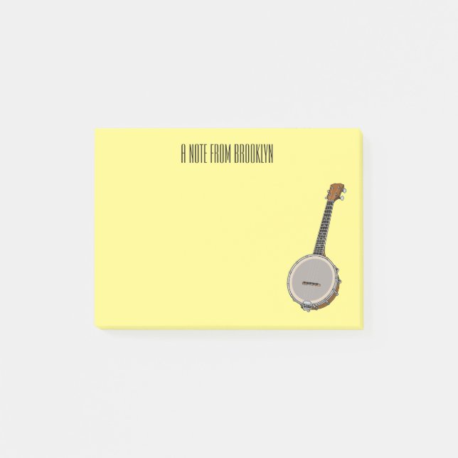 Notas Post-it® Ilustracion personalizado Banjo (Anverso)