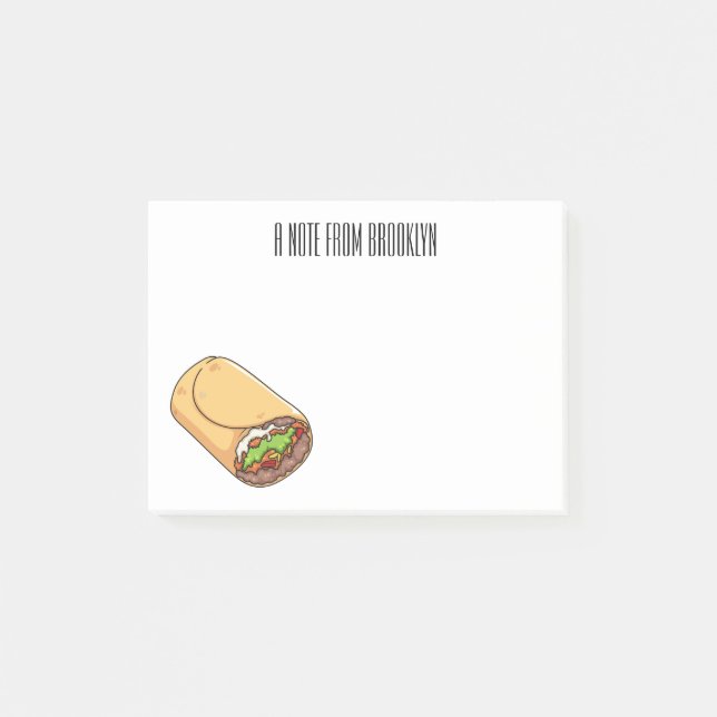 Notas Post-it® Ilustracion personalizado Burrito (Anverso)