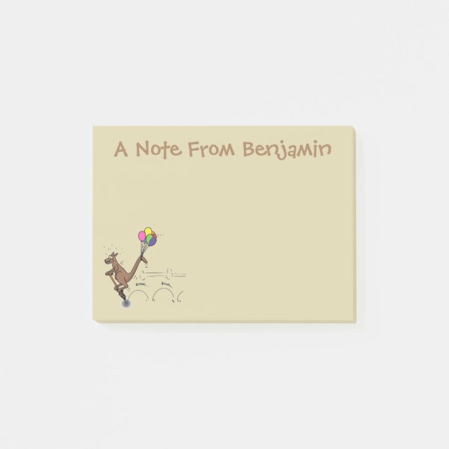 Notas Post-it® Ilustracion personalizado canguro del humor austra (Anverso)
