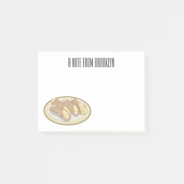 Notas Post-it® Ilustracion personalizado Cannoli (Anverso)