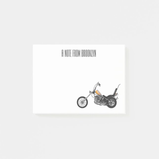 Notas Post-it® Ilustracion personalizado Chopper Motorcycle 1950 (Anverso)