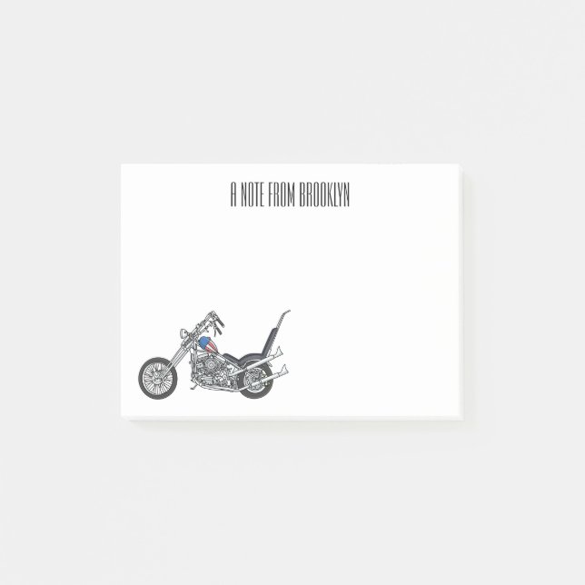 Notas Post-it® Ilustracion personalizado Chopper Motorcycle 1950 (Anverso)
