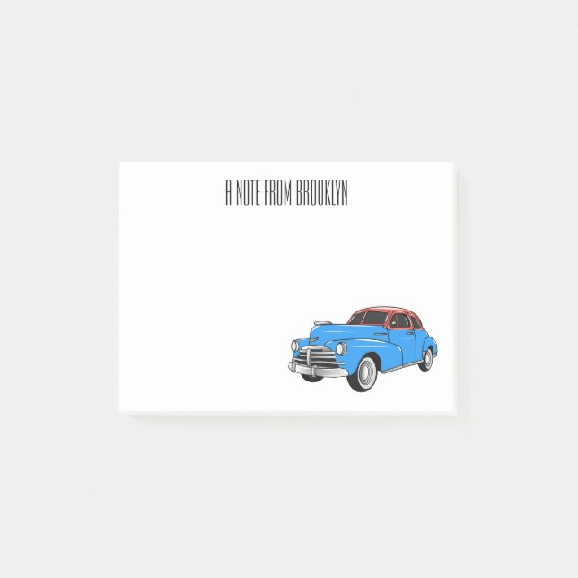 Notas Post-it® Ilustracion personalizado clásico de 1948 (Anverso)