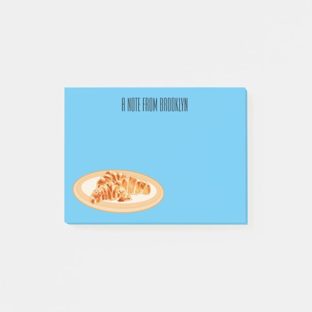 Notas Post-it® Ilustracion personalizado croissant (Anverso)
