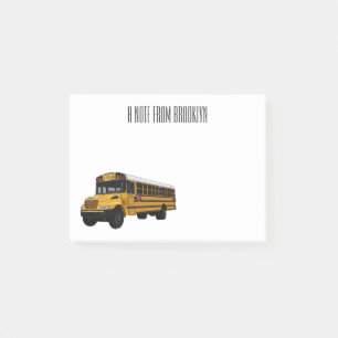 Notas Post-it® Ilustracion personalizado de autobús escolar