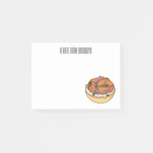 Notas Post-it® Ilustracion personalizado de bagel de Salmon
