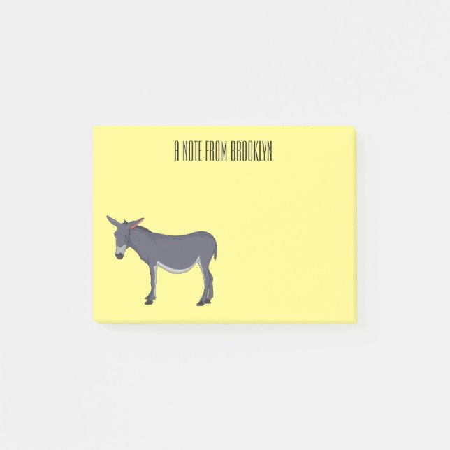 Notas Post-it® Ilustracion personalizado de burro (Anverso)