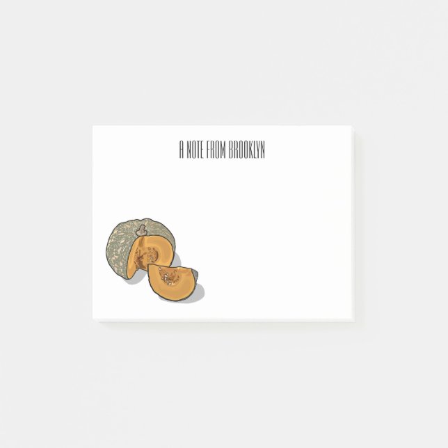 Notas Post-it® Ilustracion personalizado de calabaza (Anverso)