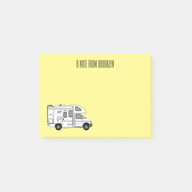 Notas Post-it® Ilustracion personalizado de Campervan (Anverso)