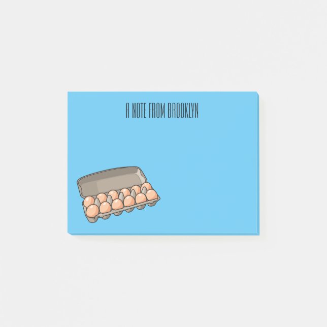 Notas Post-it® Ilustracion personalizado de cartón de huevo (Anverso)