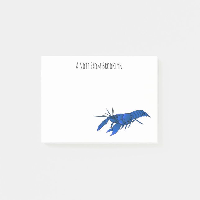 Notas Post-it® Ilustracion personalizado de cigalas de marrón azu (Anverso)