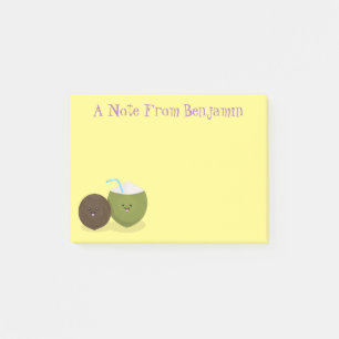 Notas Post-it® Ilustracion personalizado de cocos kawaii alegres