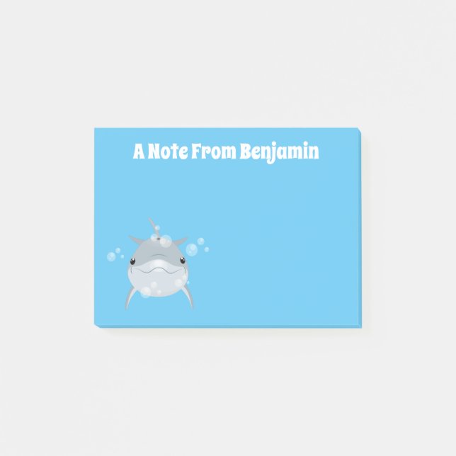 Notas Post-it® Ilustracion personalizado de delfines kawaii (Anverso)
