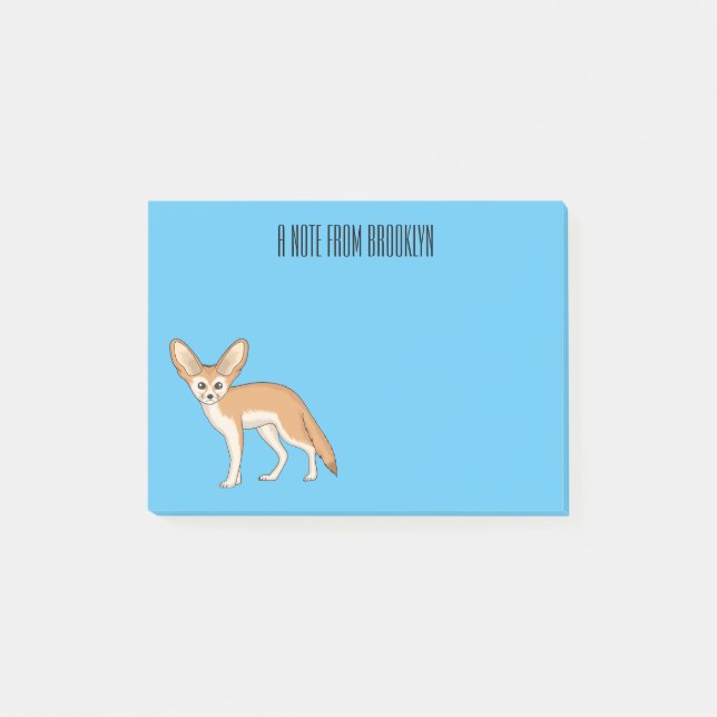 Notas Post-it® Ilustracion personalizado de Fennec fox (Anverso)
