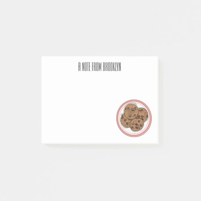 Notas Post-it® Ilustracion personalizado de galletas de chocolate (Anverso)